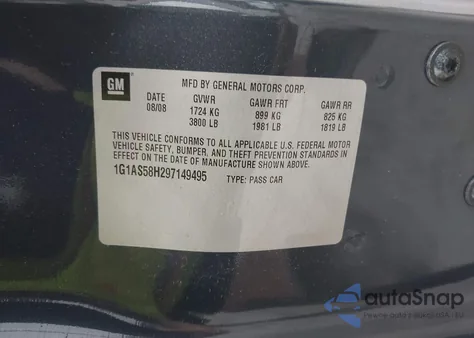 2009 Chevrolet Cobalt Ls из США, поврежденный, VIN 1G1AS58H297149495